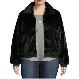 Black faux fur jacket